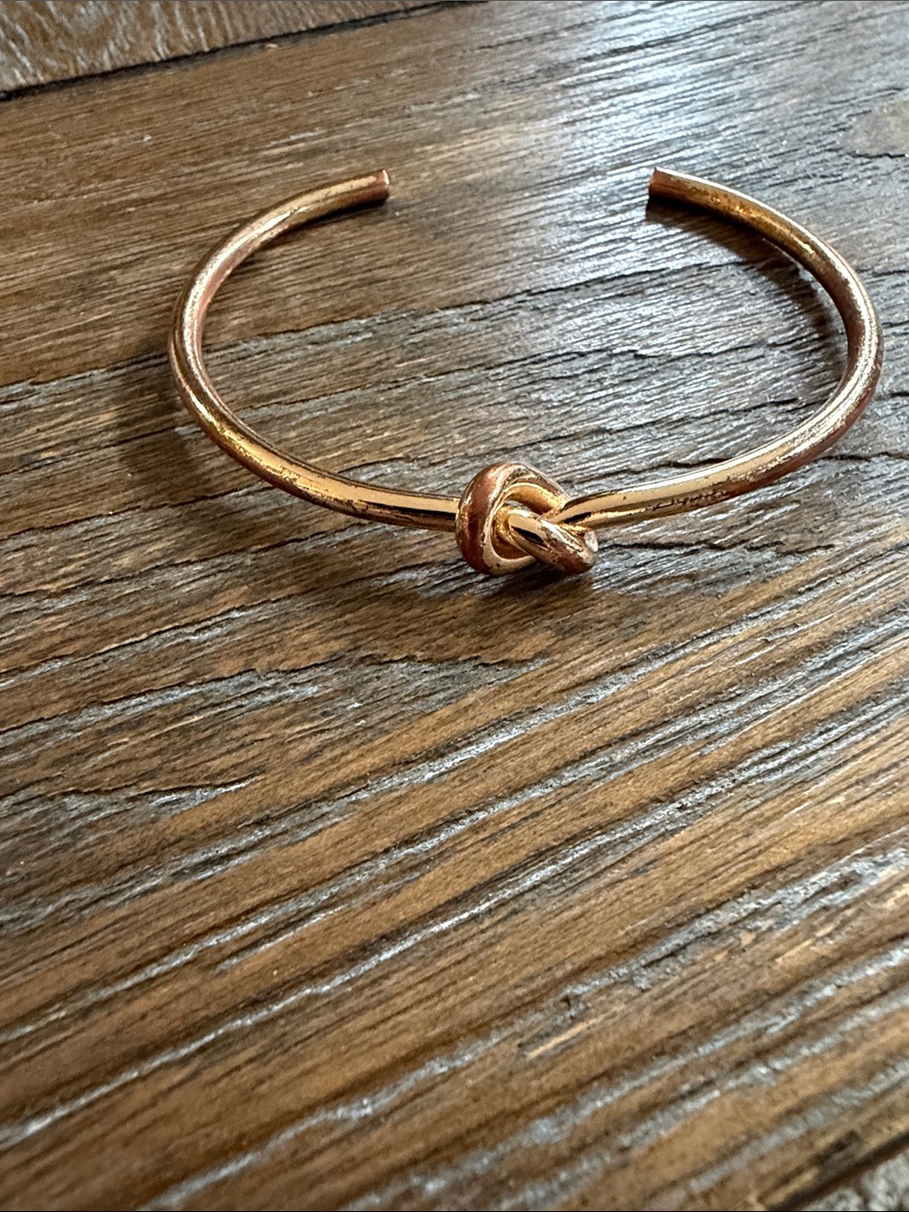 Delicate Gold Knot Open Cuff Bracelet for Women